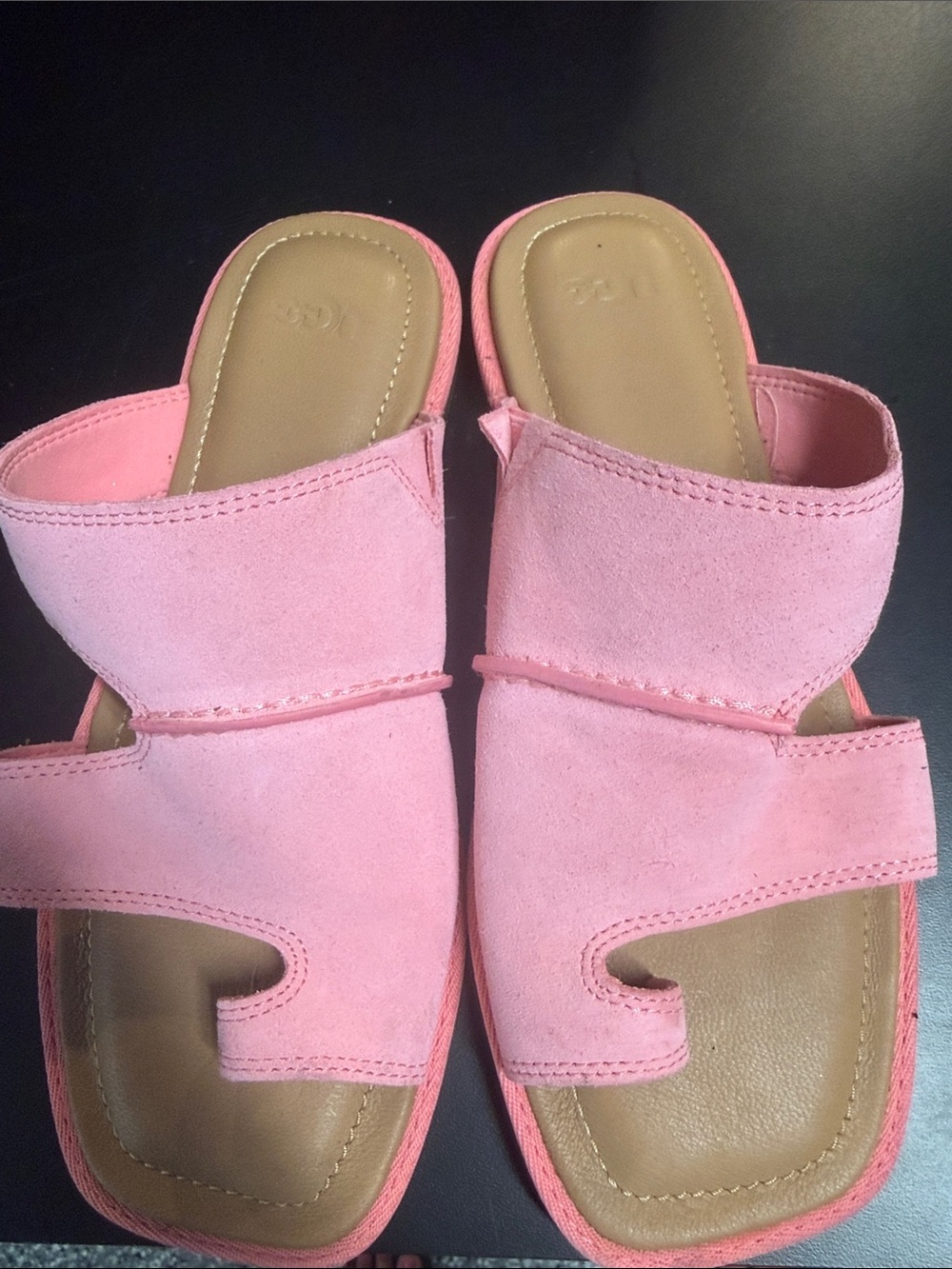 UGG Pink Suede Slide Sandals